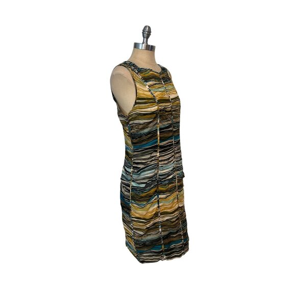 Calvin Klein Sleeveless Multicolor Striped Dress Size 10 - Picture 2 of 5